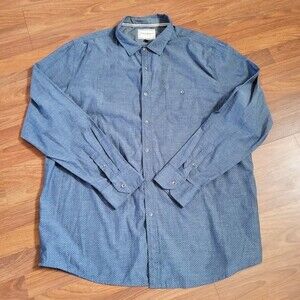 Flag & Anthem Button Down Shirt XXL Blue New